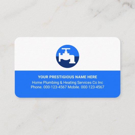 Simple White Blue Water Plumbing 名刺 (裏面)