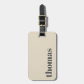 Simple White Bold typography Personalized  Name ラゲッジタグ (正面縦)