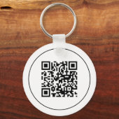 Simple White Business Logo Qr Code Promotional   キーホルダー (裏面)