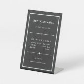 Simple White Business Office Opening Hours Gray 台座サイン (正面)
