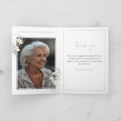 Simple White Calla Lily Eucalyptus Sympathy サンキューカード (内部)