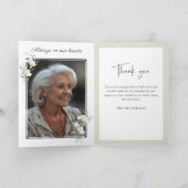 Simple White Calla Lily Eucalyptus Sympathy サンキューカード (内部)