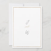 Simple white gold glitter bow ribbon Save the Date 招待状 (裏面)