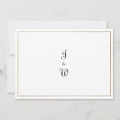 Simple white gold vintage calligraphy Thank You 招待状 (裏面)