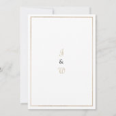 Simple white gold vintage calligraphy wedding 招待状 (裏面)