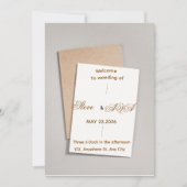 Simple White & Gold Wedding Invitation 招待状 (正面)