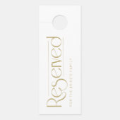 Simple White Gold Wedding Reserved ドアノブサイン (正面)