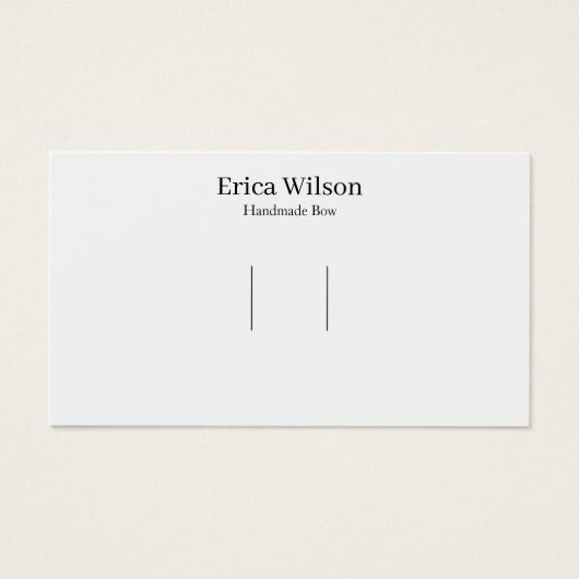 Simple White Hair Bow Clip Barrette Display card (正面)