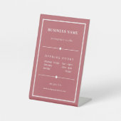 Simple White Office Opening Hours Dusty Pink 台座サイン (正面)