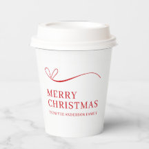 Simple white red modern Merry Christmas