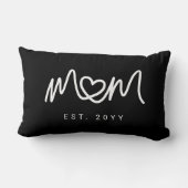 Simple White Script Unique Heart Mom Established ランバークッション (裏面)