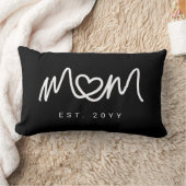 Simple White Script Unique Heart Mom Established ランバークッション (ブランケット)
