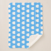 Simple White Tooth with Light Blue Pattern – Clean シェルパブランケット (正面)