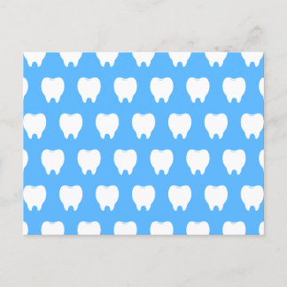 Simple White Tooth with Light Blue Pattern – Clean シーズンポストカード