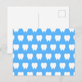 Simple White Tooth with Light Blue Pattern – Clean シーズンポストカード (正面/裏面)