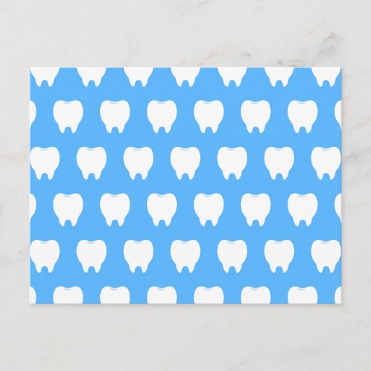 Simple White Tooth with Light Blue Pattern – Clean シーズンポストカード (正面)