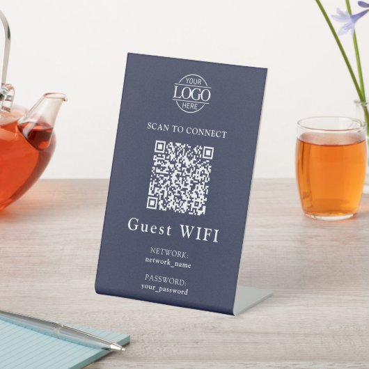 Simple Wifi Password &  Network | Business QR Code 台座サイン (インサイチュ)