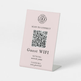 Simple Wifi Password &  Network | Business QR Code 台座サイン