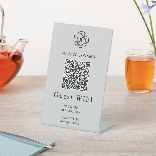 Simple Wifi Password &  Network | Business QR Code 台座サイン (インサイチュ)