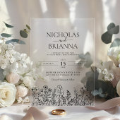 Simple Wildflower Boho Wedding Modern アクリル招待状