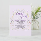 Simple Wildflower Floral Baby Shower Invitation 招待状 (スタンド正面)