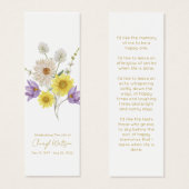 Simple Wildflower Funeral Memorial Bookmark (正面&裏面)