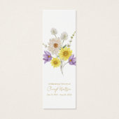 Simple Wildflower Funeral Memorial Bookmark (正面)