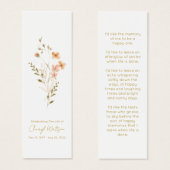Simple Wildflower Funeral Memorial Bookmark (正面&裏面)