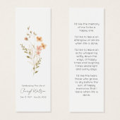 Simple Wildflower Funeral Memorial Bookmark (正面&裏面)