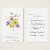 Simple Wildflower Funeral Memorial Prayer Card (正面&裏面)