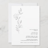 Simple Wildflower Minimalist Chic Elegant Wedding 招待状 (正面)