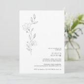Simple Wildflower Minimalist Chic Elegant Wedding 招待状 (スタンド正面)