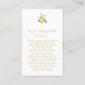 Simple Wildflower Photo Funeral Prayer Card 名刺 (裏面)