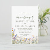 Simple Wildflower The Wedding Of Invitation 招待状 (スタンド正面)