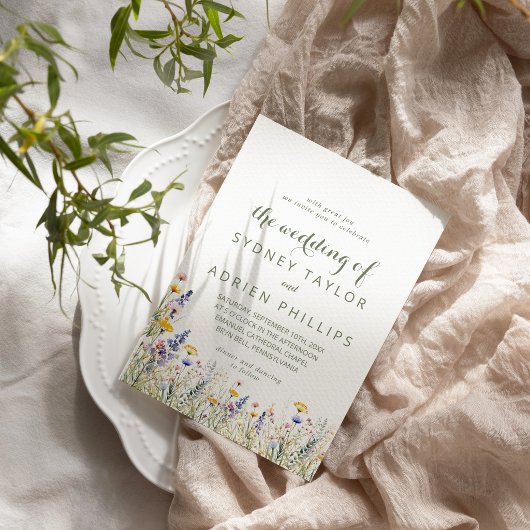 Simple Wildflower The Wedding Of Invitation 招待状