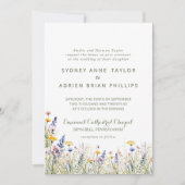 Simple Wildflower Traditional Wedding Invitation 招待状 (正面)