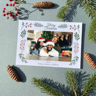 Simple Winter Foliage Single Photo Horizontal シーズンカード