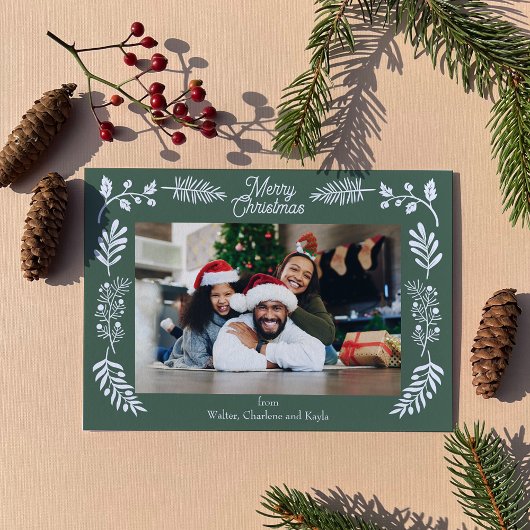 Simple Winter Foliage Single Photo Horizontal シーズンカード