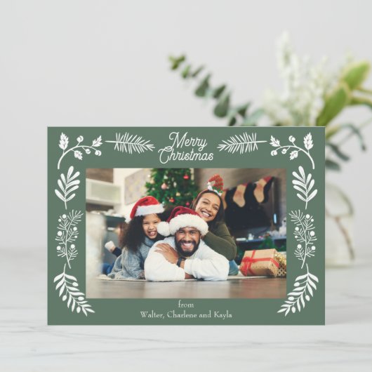 Simple Winter Foliage Single Photo Horizontal シーズンカード (スタンド正面)