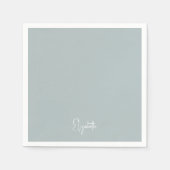 Simple Winter Icy Blue Personalized Cocktail スタンダードカクテルナプキン (正面)