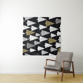 Simple winter pattern. Black background. Gold, sil タペストリー (インサイチュ(横))