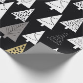 Simple winter pattern. Black background. Gold, sil ラッピングペーパー (角)
