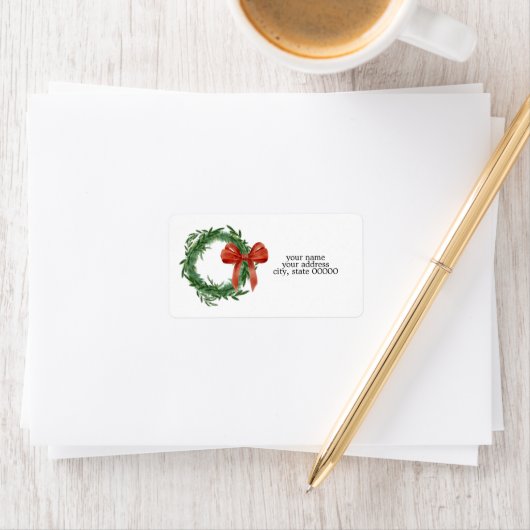 Simple Wreath Address Labels ラベル (インサイチュ)