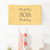 Simple Yellow 80th Birthday 横断幕 (インサイチュ)