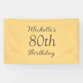 Simple Yellow 80th Birthday 横断幕 (横)