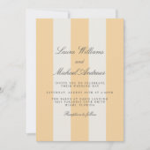 Simple Yellow and White Cabana Stripes Wedding 招待状 (正面)