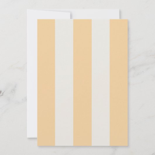 Simple Yellow and White Cabana Stripes Wedding 招待状 (裏面)