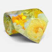Simple Yellow Floral Wedding Groomsmen Collection ネクタイ (ロール)