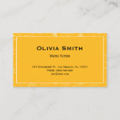 Simple Yellow Math Tutor Teacher Formula Pattern 名刺 (裏面)