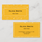 Simple Yellow Math Tutor Teacher Formula Pattern 名刺 (正面/裏面)